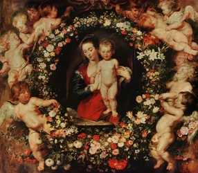 Jungfrau mit einem Blumenkranz, um 1618-20